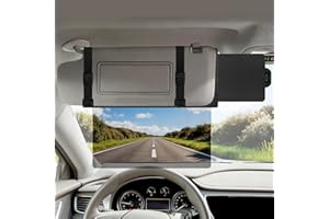 Veharvim Sun Visor Extender for Car (Polarized, UV400, PC Lens, Side Sunshade, Straps&Adjusters), Car Visor Extender Sun Blocker, Visor Extender Attachment, Anti-Glare for Safe Driving(Driver Side)
