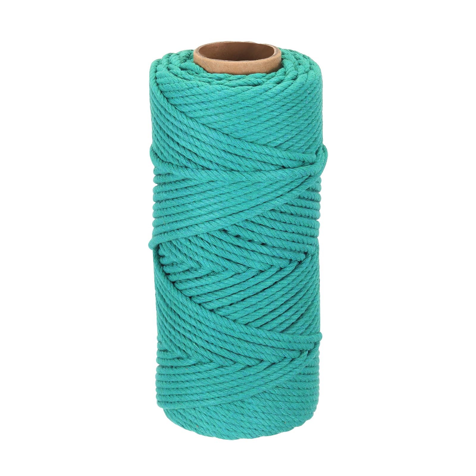 DMiotech 4mm x 80M (87 Yard) Elegant Green Natural Cotton Macrame Rope, Wall Hanging Handmade Single Strand Macrame Cord for Plant Hangers, Gift Wrapping Wedding