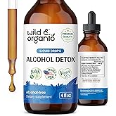 Wild & Organic Alcohol Detox Drops - Liver & Kidney Cleanse with Milk Thistle, Chanca Piedra Stone Breaker - Anti Alcohol Complex for Liver Cleanse Detox - Vegan, No Sugar & Additives - 4 fl oz