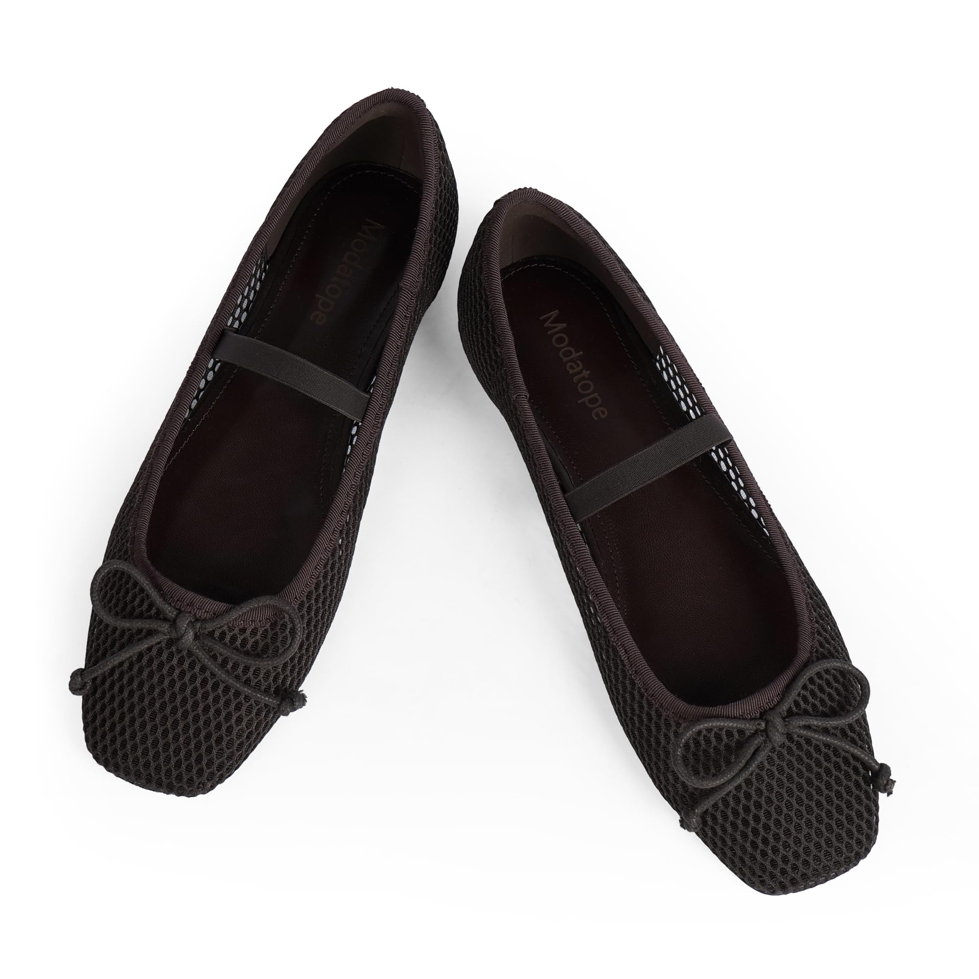 Modatope Mesh Flats for Women Mary Jane Ballet Flats Women Bowknot Bow ...