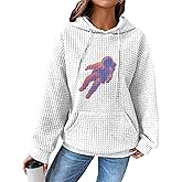 Biacolum Women's Fashion Sweatshirt White Color Comfy Drawstring Plus Size Long Sleeve Crewneck Sports Hiking Hoodie