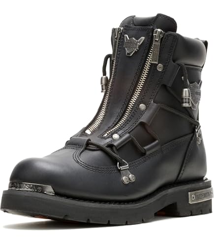 Harley-Davidson Scout Black 7-Inch Leather Boots, Side Entry