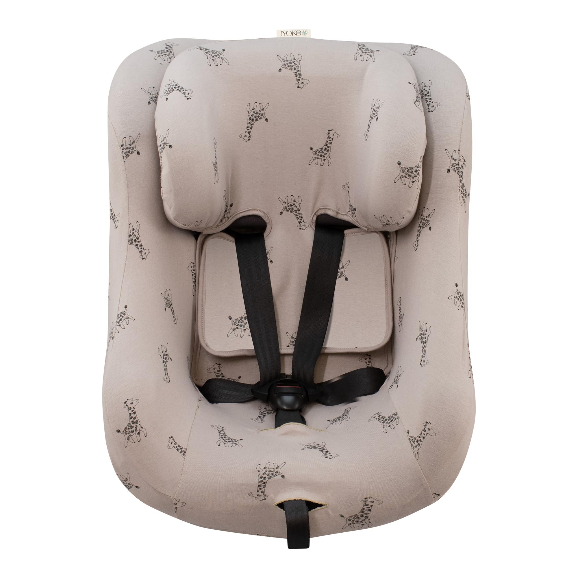 JYOKO KIDS Cotton Cover Liner compatible with Joie Spin 360, Nuna REBL (Giraffe)