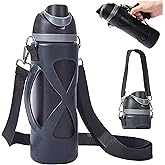 Silicone Boot with Handle for Owala Freesip Water Bottle 24 Oz, Water Bottle Carrier Grip Accessories for Running Bike, Gym Or Jogging