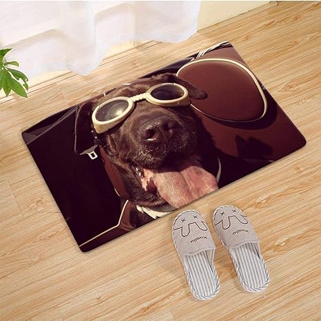 Amazon フロアマット バスマット サイズ 40cmx60cm 犬のメガネが見える 玄関マット トイレマット 足ふきマット 滑り止め加工 家庭用 消臭 抗菌 強い吸水 速乾性 お風呂マット カーペット 玄関マット オンライン通販