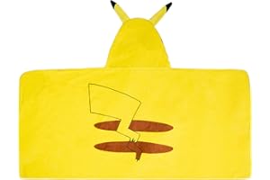 Pokemon Pikachu Bath and Beach Soft Cotton Terry Hooded Towel Wrap, 24" x 50" Franco Kids