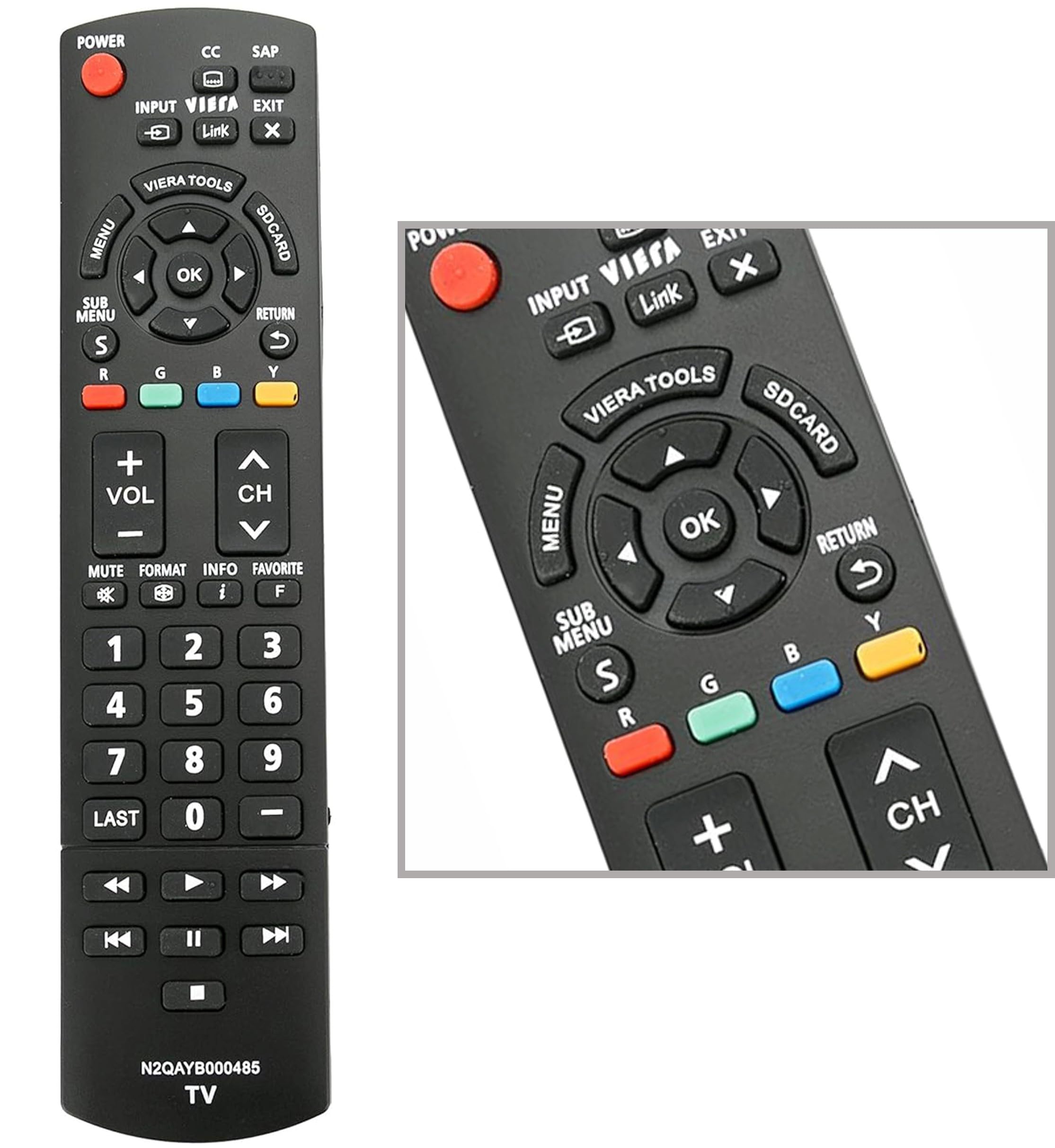 N2QAYB000485 Remote Replacement for 99% Panasonic