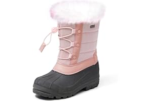 K KomForme Boys & Girls Snow Boots Insulated Fur Lined Warm Anti-Slip Waterproof Winter Boot (Toddler/Little Kid/Big Kid)