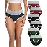 Leakproof Incontinence Underwear for Women, Washable Reusable Cotton Briefs with Heavy Absorbency 50–200ml, Bladder Control Panties for Postpartum, Menopause (Multi Color 6pcs, Large)
