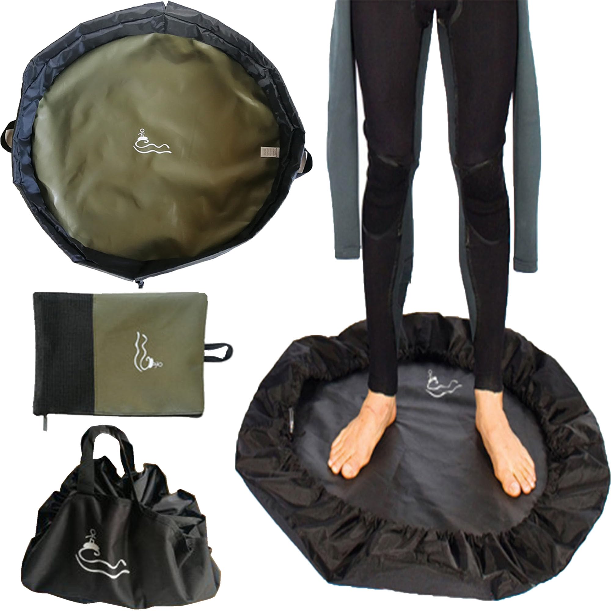 SUQ Wetsuit Changing Mat, Surf Changing Pad, Portable Beach Carry Dry Bag, Durable Waterproof, with storage bag, Handle Strap and Drawstring for Surfers, Kayakers, Water Sports (Green)