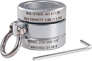 Ergodyne Squids 3791 Sleever Bar Lock Collar with Tethering Attachment Point for Tool Lanyard, Compatible Bar Size 7/8