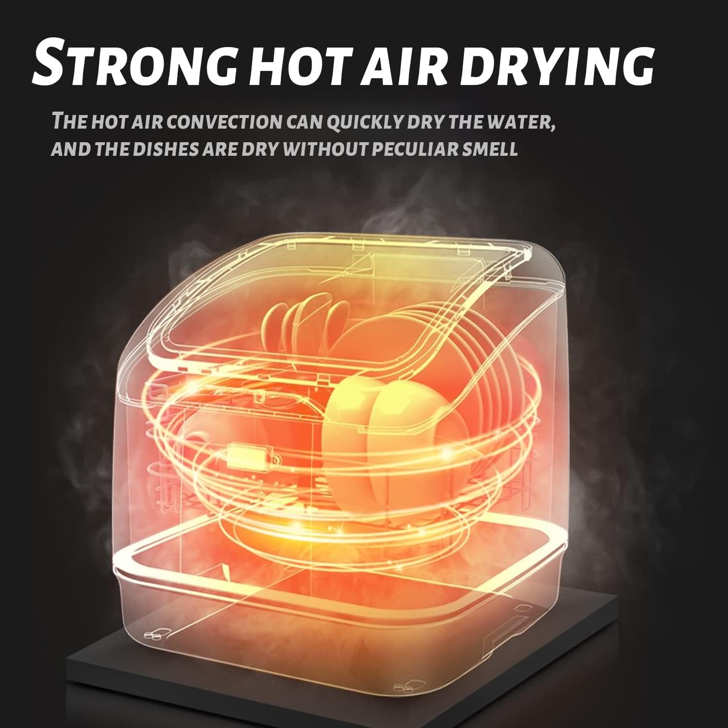 Weceleh Countertop Dishwasher, Portable 6.8L Capacity Small Dishwasher with 7 Programs, 360° Spray Mini Tabletop Dishwasher, 140-160℉ Dishwashers with Hot Air Drying Function, RV Dishwasher, White