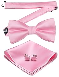 Barry.Wang Baby Pink Bow Ties for Men Pre-tied Bow