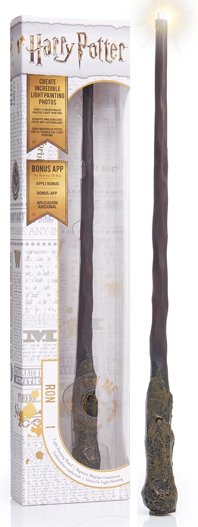 WOW! STUFF Ron Weasley Lumos Wand Light Up 14in Brown Official Licenced Wand