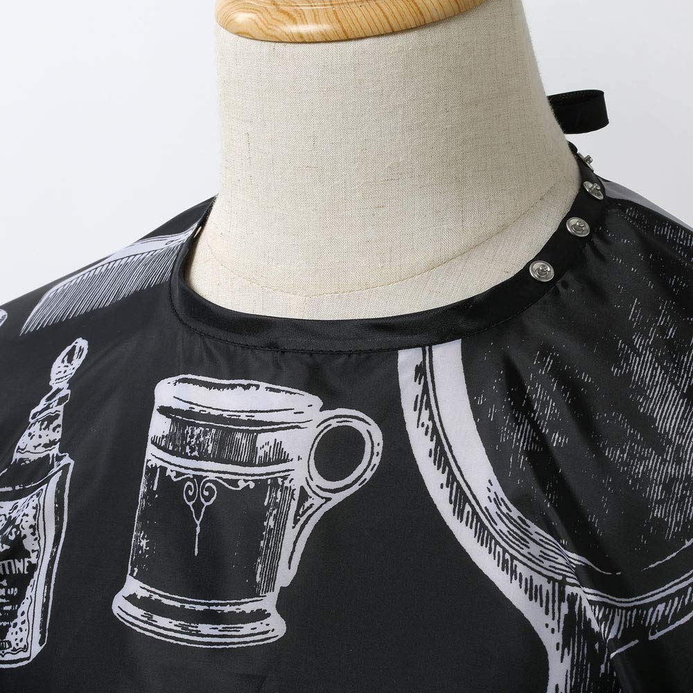 Borogo Professional Waterproof Hair Styling Cape Nylon Haircuting Salon Cape Gown Hair Salon with Snap Closure - 50" x 60" Black : Beauty