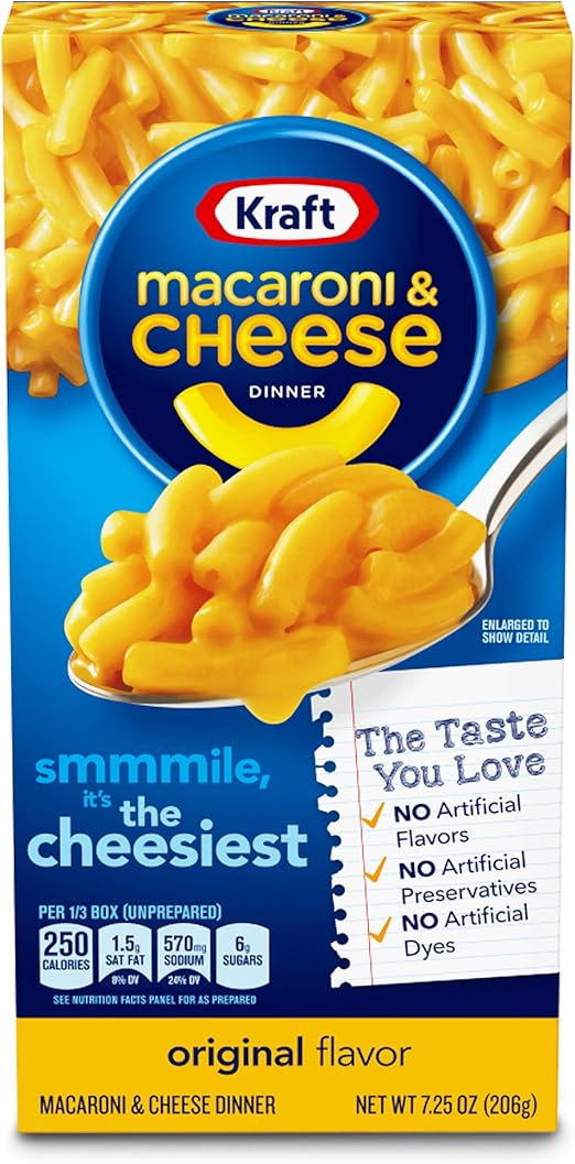 Kraft Macaroni And Cheese Original Flavour No Artificial Flavours And Preservatives Pack Of 1 206g Amazon Co Uk Grocery
