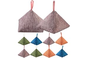 ULTRAOUTLET Charcoal Bamboo Bags nature fresh charcoal bags Activated Charcoal Odor Absorber Eliminator Bag (8, Green, Brown, Orange, Blue)