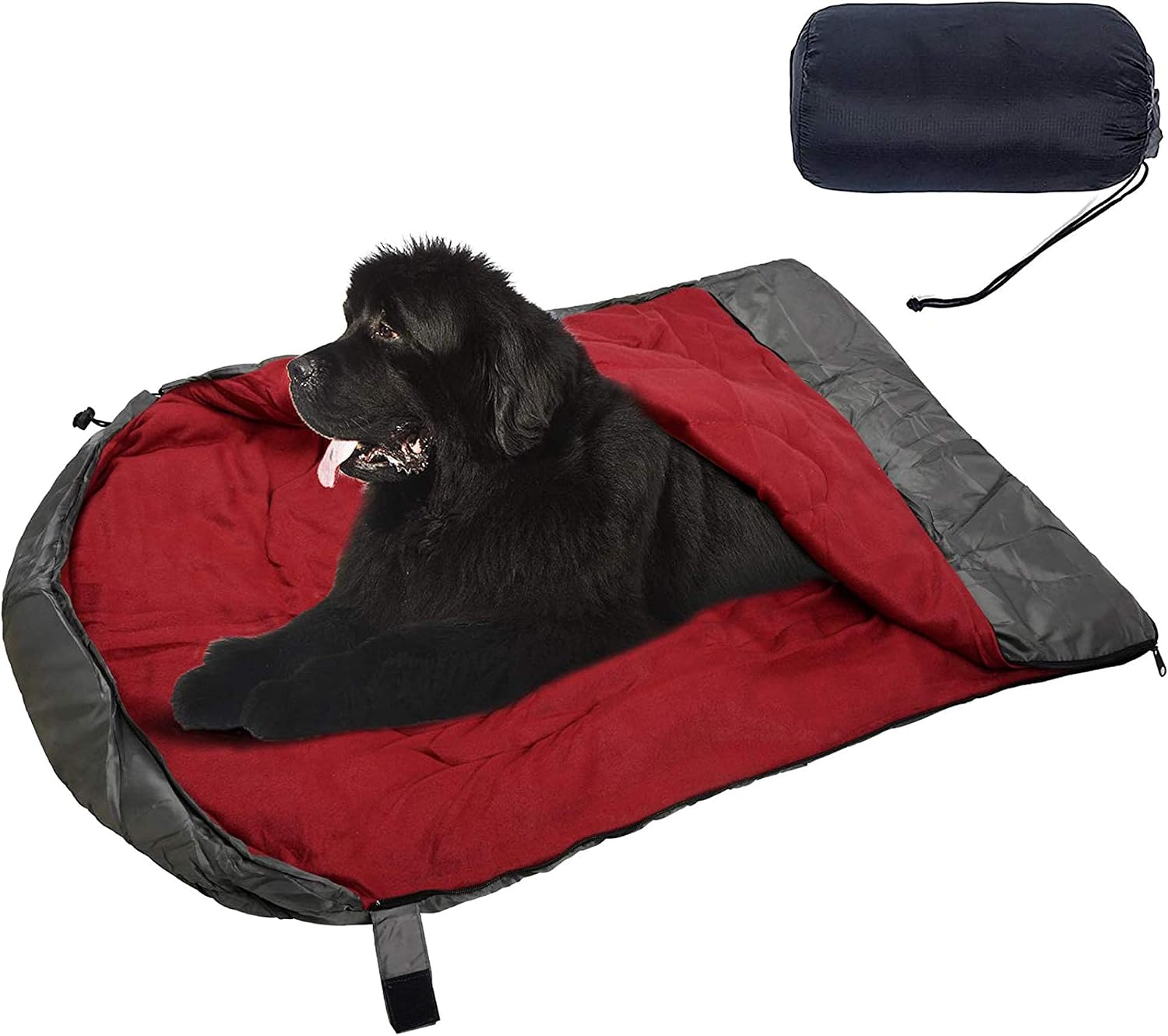 Shaddock Fishing Dog Sleeping Bag Portable Dog Bed with Storage Bag Waterproof Warm Pet Dog Cat Bed for Indoor Outdoor Travel Camping Hiking Backpacking (Wine Red)