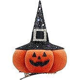 YanJie Halloween Hair Clips for Girls Pumpkin with Witch Hat Clip Halloween Hair Accessories Glitter Hairpin for Women Baby Girl Outfits