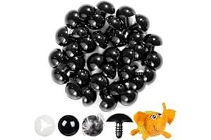 Vanblue 40pcs 24mm Upgraded Safety Eyes for Crocheting Amigurumi Eyes for Crochet Animals with Washers Craft Eyes Doll Eyes Stuffed Animal Eyes Gift for Crochet Lovers Halloween Decorations