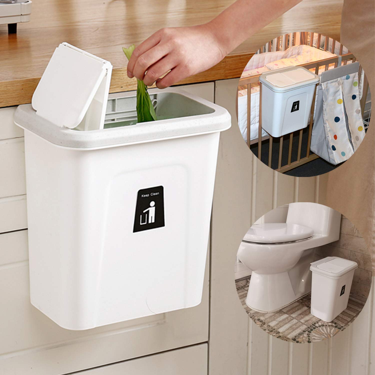 Buy KaryHome Small T Can with Lid for Kitchen Door,Diaper Pail