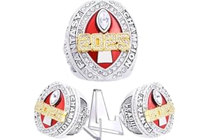 noblehead 2025 Fantasy Football Championship Ring | Heavy FFL Champion Trophy Ring | Gold Silver Tone Plated Award Trophy for Fantasy Football League Winner