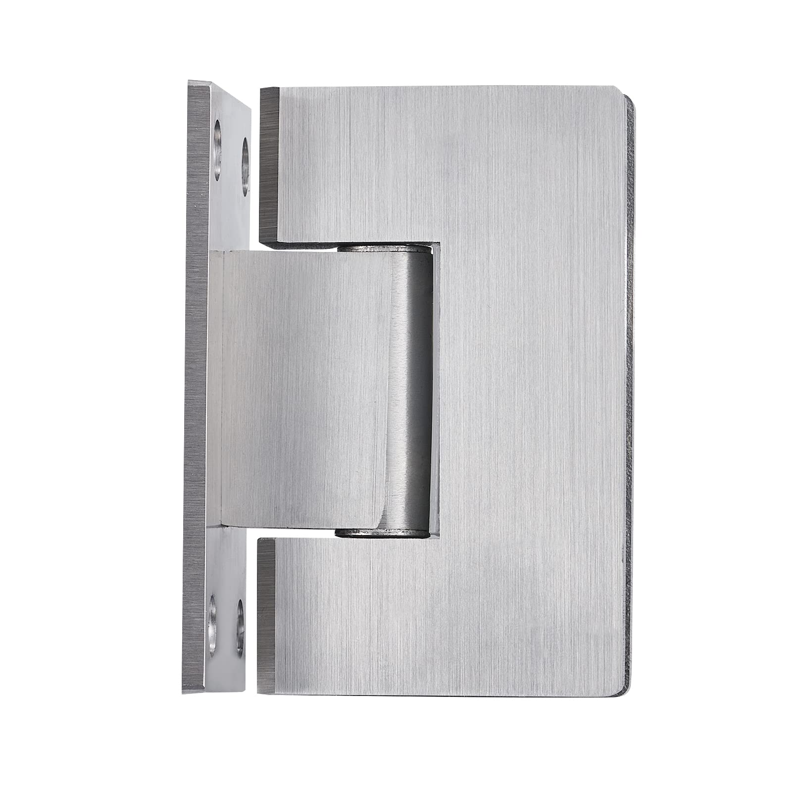 Ranbo Shower Door Hinge (360°), Frameless Glass to Glass Hinge, Suitable for 8–12mm Thick Tempered Glass, Stainless Steel, Brushed Nickel (1 PC)