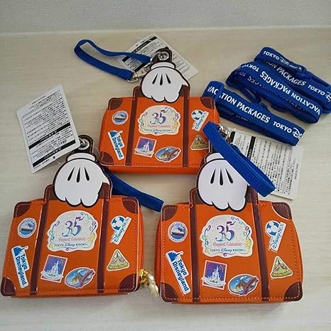 Amazon ディズニー バケーションパッケージ 35周年 チケットホルダー パスケース 3個セット ネックストラップ 財布 ミッキーでぃずにー 不朽 名作 アニメ 萌えグッズ 通販
