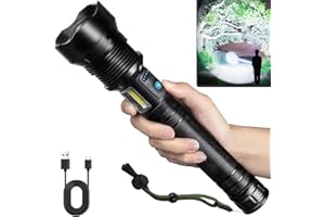 NJ FOREVER Flashlights High Lumens Rechargeable, Super Bright 990000 Lumens Flashlights with USB Cable, Brightest LED Flashlight for Emergencies, High Powered Flash Light IPX6 Waterproof 7 Light Modes Zoomable
