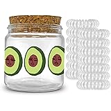 Spiral Hair Ties in Avocadoze Decorative Glass Jar by Studio Oh! - 14-Count Clear Spiral Ties for Hair with Reusable Glass Ja