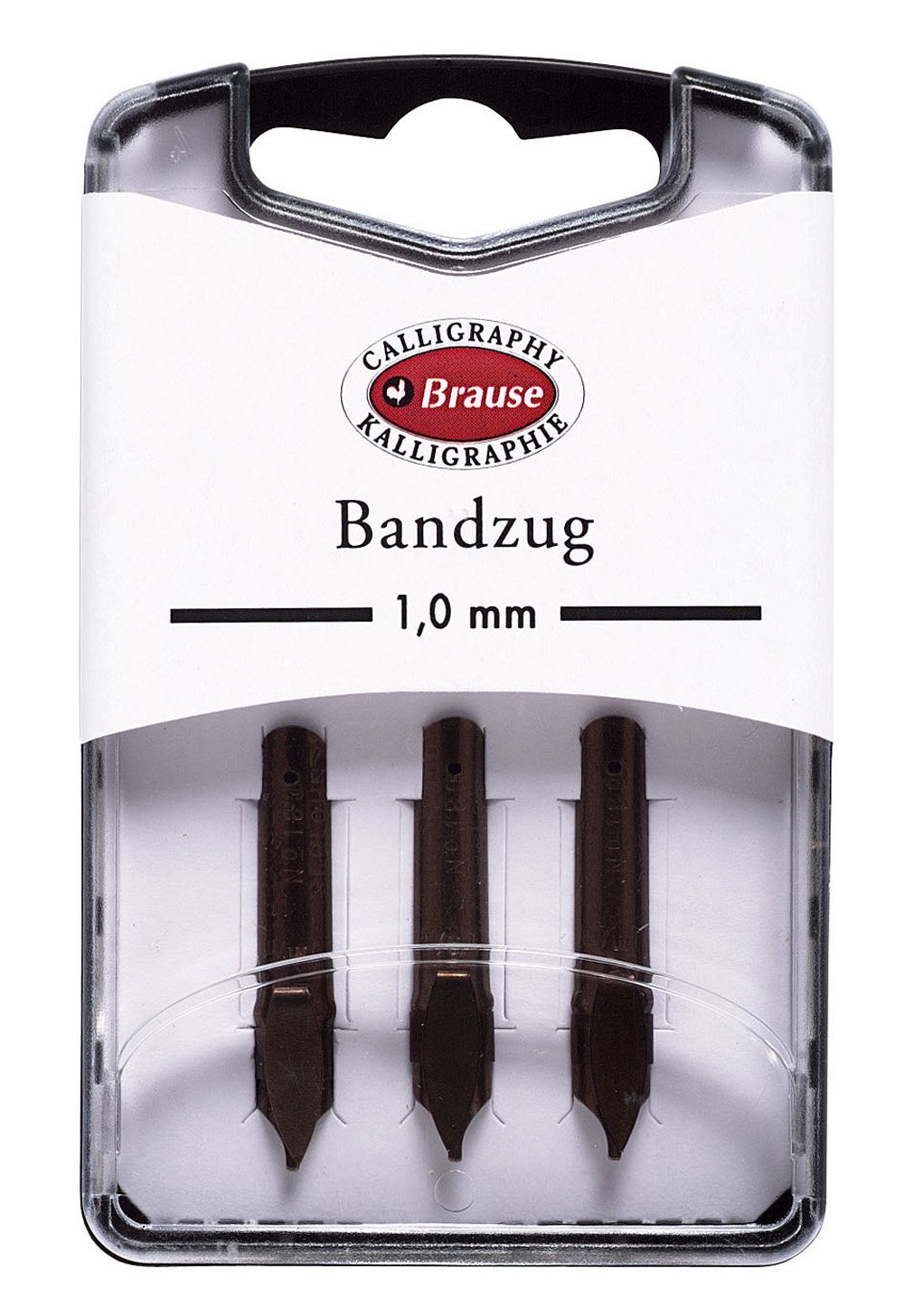 Brause 318010B - Calligraphy nibs for penholder - Box of 3 Bandzug - Size 1 mm metal nibs - Manufactuered in Germany - Drawing - Writing - Creative Tools