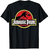 Jurassic Park Vintage Distressed Logo T-Shirt - Classic Fit, Crew Neck, Short Sleeve, Black