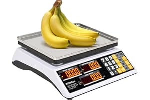 Price Computing Scale Lb/Kg/Oz Conversion 66lb/30kg with Dual Display, Counting & Change Calculation Functions, M1-M6 Memory 