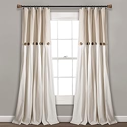 Lush Decor Linen Button Window Curtain