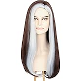 Miss U Hair Long Wavy Women Brown Silver Party Hair Halloween Costume Cosplay Wig