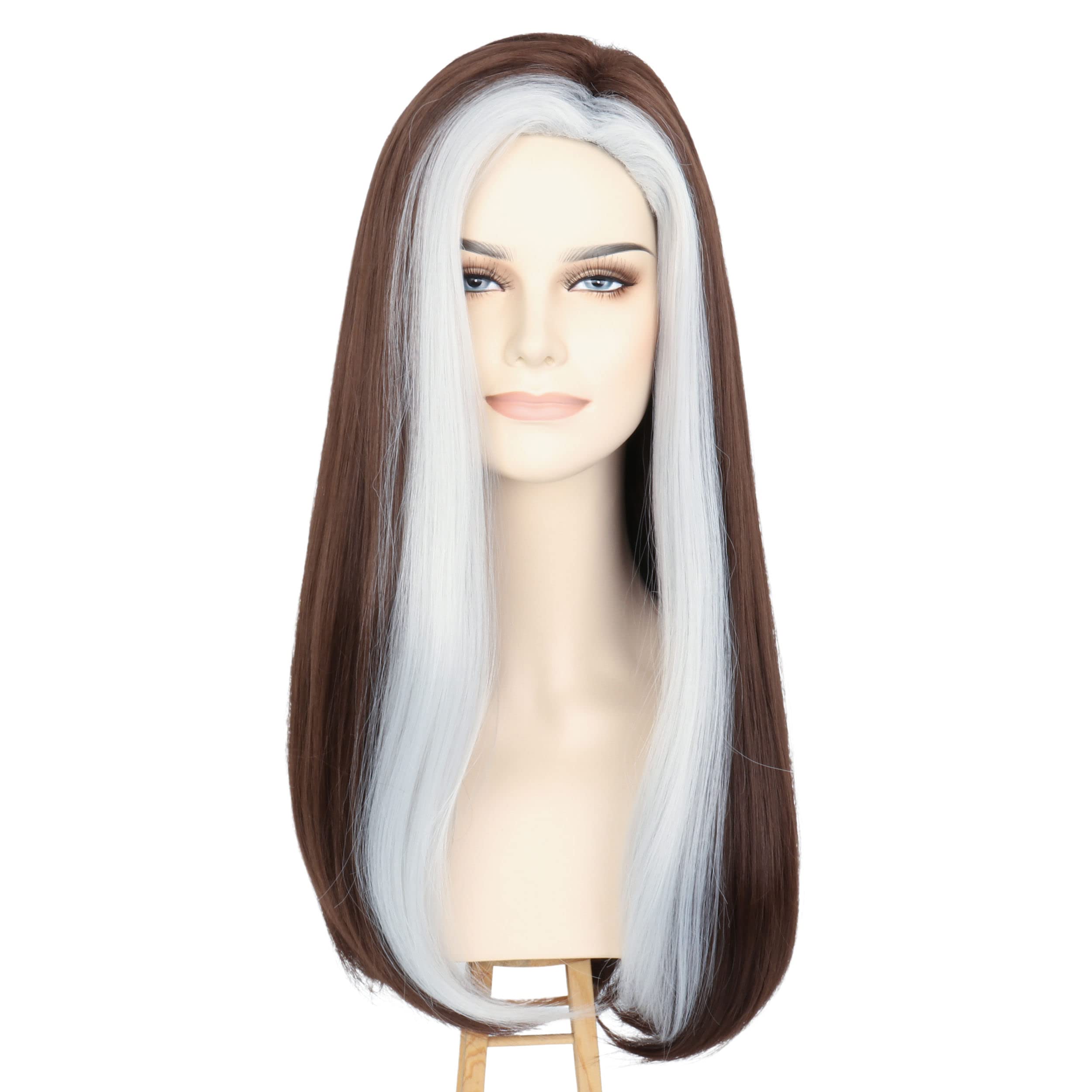 Photo 1 of Miss U Hair Long Wavy Women Brown Silver Party Hair Halloween Costume Cosplay Wig