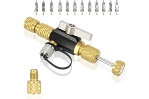 DRAKO-MYXX Upgrade Vacuum-Rated Valve Core Removal Tool, 2 Sizes 1/4 inch and 5/16 inch in 1 Tool, For A2L Refrigerant, Mega Flow Vacuum-Rated Core Removal Tool,20 Microns Vacuum, Fast Recovery&Evacuation