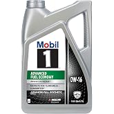Mobil 1 Advanced Fuel Economy Full Synthetic Motor Oil 0W-16, 5 Quart | Enhanced Fuel Economy | 10,000-Mile Protection | Triple Action Formula