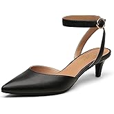 DREAM PAIRS Kitten Heels for Women Low Heel Dress Shoes Wedding Dress Closed Toe Pump Shoes Luna