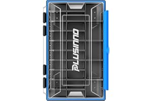 PLUSINNO Tackle Box Organizer, 1/2 Packs Waterproof Tackle Trays, Fishing Tackle Box with Removable Dividers, Fishing Box Tackle Trays and Terminal Tackle Storage