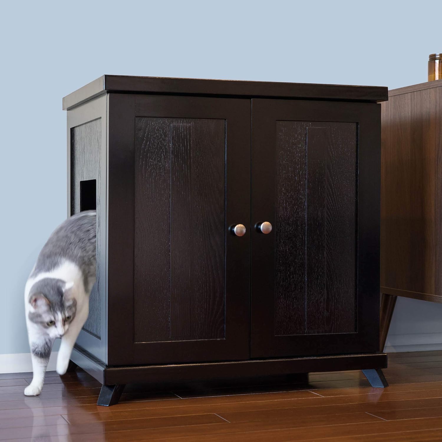 THE REFINED FELINE Cat Litter Box Enclosure Hidden