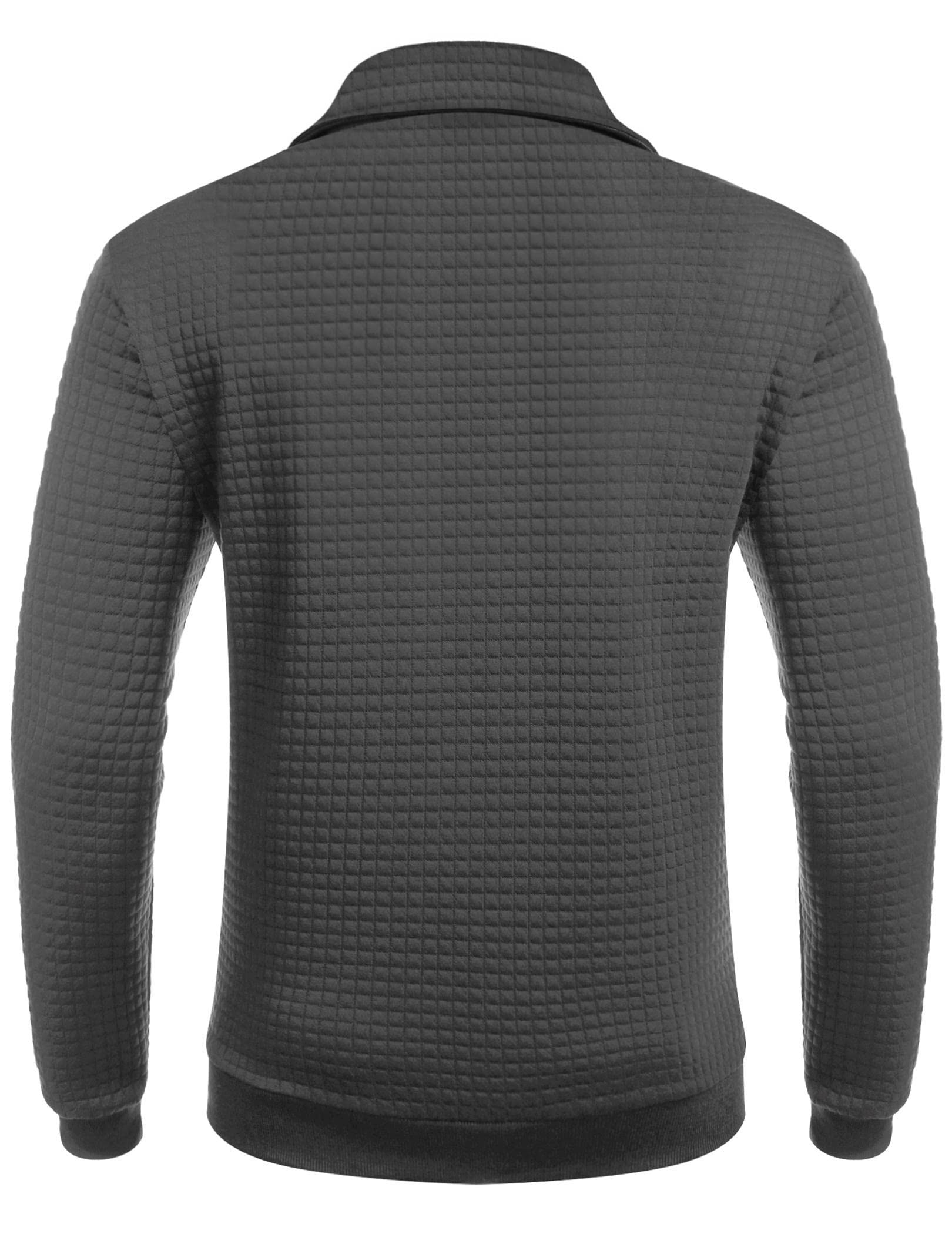 COOFANDY Mens Quarter Zip Sweatshirt Long Sleeve Casual Waffle Pullover Hoodies with Pocket