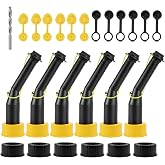 Gedlex Gas Can Spout Nozzle Set Replacement Universal Kit Leakproof Angle Filter Screen Gasket Vent Cap Drill Bit for Old Gas Can 6 Pack
