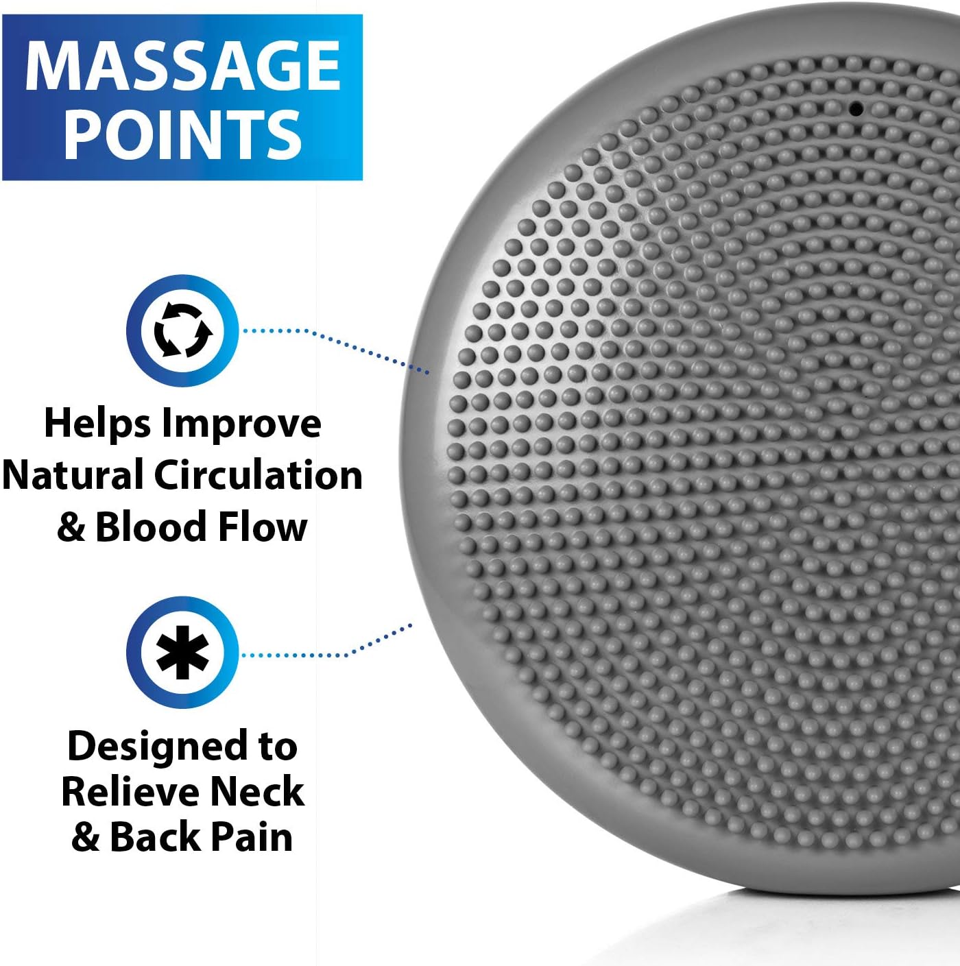 Balance Disc-Stability Wobble Cushion-Lumbar Support For Desk and Office Chair, Lower Back Pain Relief and Support-Kid’s Wiggle Seat For Classrooms-Home Gym Workout Equipment - Pump Included (Silver) : Sports & Outdoors