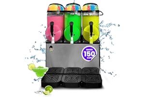 Margarita Girl Triple-Bowl Full Size Frozen Slushy Drink Machine - Versatile High-Capacity Model Features Three 3.2-Gallon Bowls - Makes 150 Cups of Resort-Style Margaritas, Daiquiris, Piña Coladas