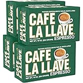 Caf&eacute; La Llave Espresso Ground Coffee, Dark Roast, 10 OZ, Pack of 4 | Ideal for Espresso Machine, Moka Pot and Drip Brewing, Easy-to-Brew Fine Ground Coffee, Bold Latin Espresso Flavor