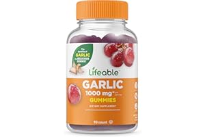 Lifeable Garlic Supplement Gummies | Great Tasting Garlic Supplements | Garlic Extract for Cardiovascular Health Support | Garlic Gummies for Adults | 90 Gummies