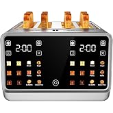 4 Slice Toaster with Dual-Zone Control, Smart Touchscreen, Wide Slots | 6 Shade Levels, Single-Slice Mode, Countdown Timer, Bagel Mode, Defrost &amp; Reheat, Removable Crumb Tray, Stainless Steel