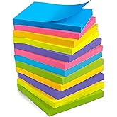OHOME Sticky Notes - 12 Pads, 3&rdquo;x3&rdquo; - Colorful Self-Stick Post Notes Bulk - Office Desk Accessories | Teacher Classroom Must Haves,Aesthetic School Supplies for Home,Back to School Essential