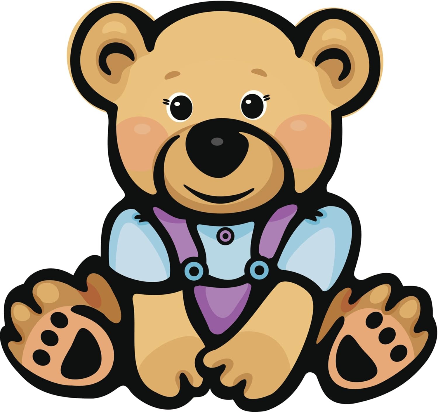 purple and white overalls